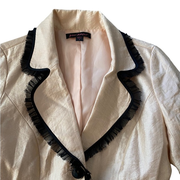 Betsey Johnson Fitted Vintage Silk Fitted Blazer 4 - Picture 2 of 7